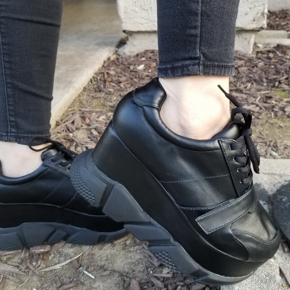 Last Size 9 🖤Blk Hook & Loop Lace-Up Platform - Picture 7 of 8